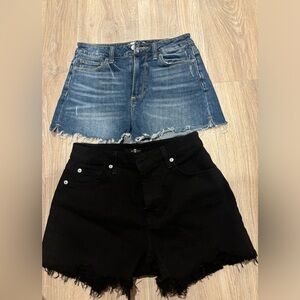 Denim Shorts -sz 26 - Paige denim (blue jean) and 7 for all Mankind (black)